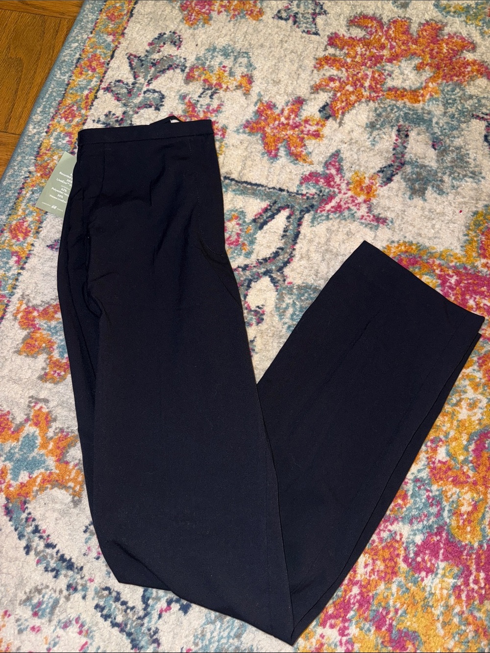 H&M Black Tailored Straight-Leg Trousers